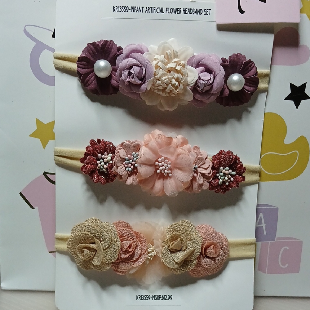 Floral Infant Headband Set